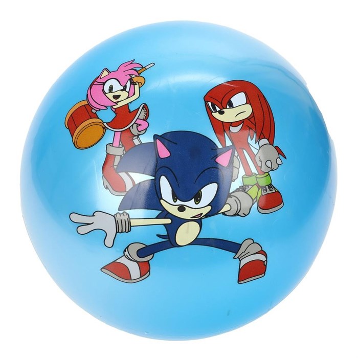 Мяч 23см соник с наклейкой, в сетке AD-9(NSON) 353-656