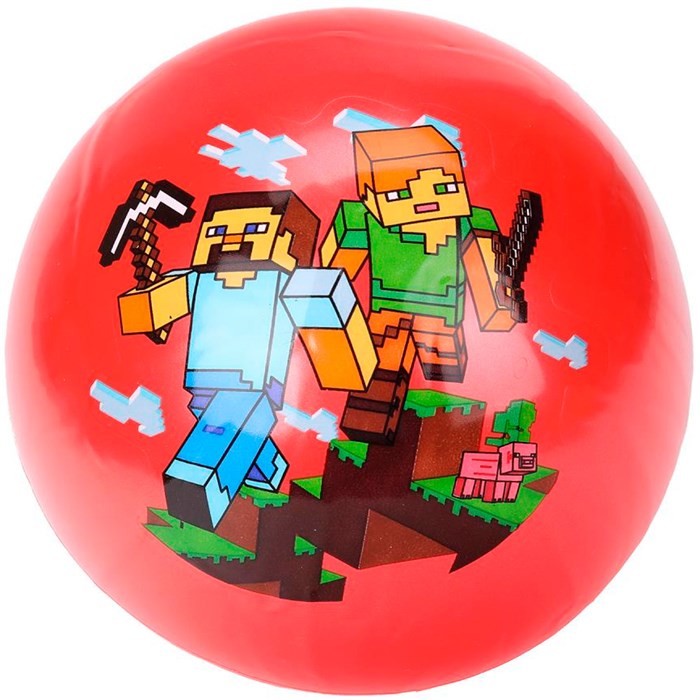 Мяч 23см майнкрафт с наклейкой, в сетке AD-9(MNCT) 353-586