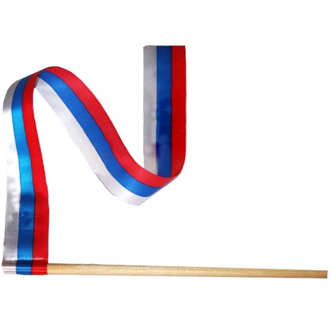 Лента Россия на деревянной палочке 2,5см длина 45см ИИ31 553-741