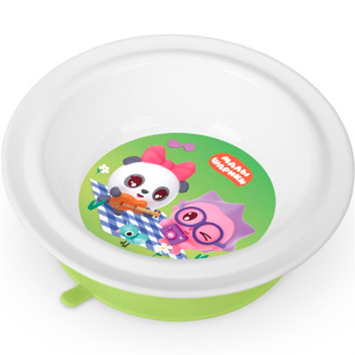 Тарелка детская глубокая на присоске МАЛЫШАРИКИ Салатовый 431337210. 171-999
