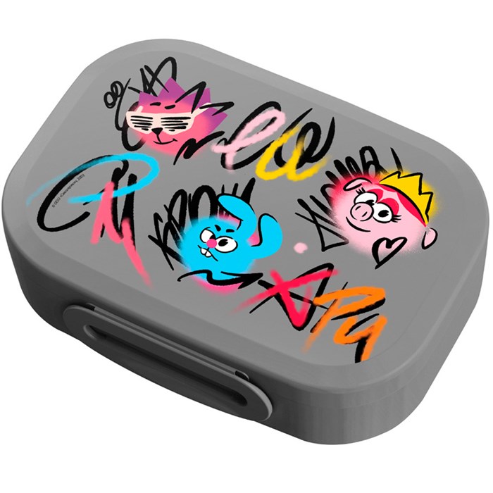 Ланч-бокс с декором СМЕШАРИКИ 180x130x50 мм 0,98 л Серый 431335911 269-966