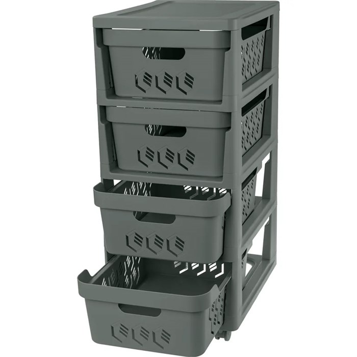 Комод детский на колесах 4 ящика DELUXE серый 43327691170 269-970