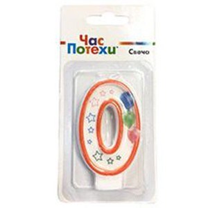 Свеча цифра "0" Шары 7 см 1502-4387 462-765