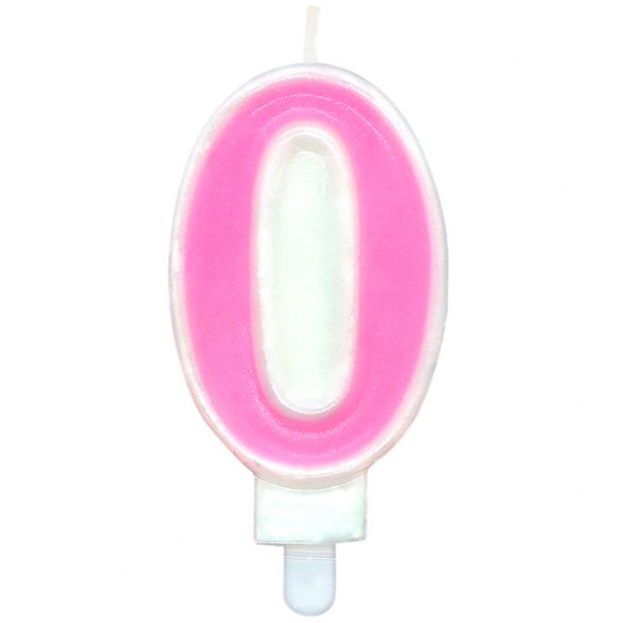 Свечи для торта Цифра "0" Веселая вечеринка розовый L0280-P 461-743