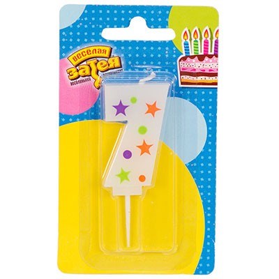 Свеча цифра "7" Звезды 5см 1502-4231 360-420