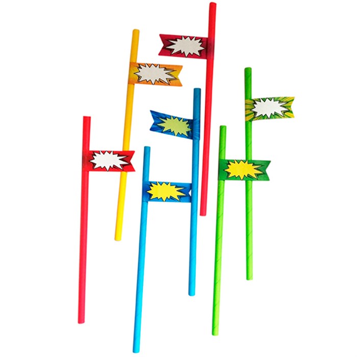 Трубочки для коктейля с флажком Напиши сам 8шт 6065195 461-656