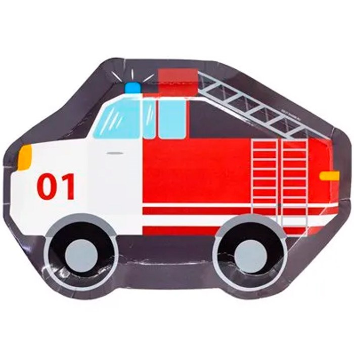 Тарелка фигур Пожарная Машина 25см 6шт 1502-4671 460-309