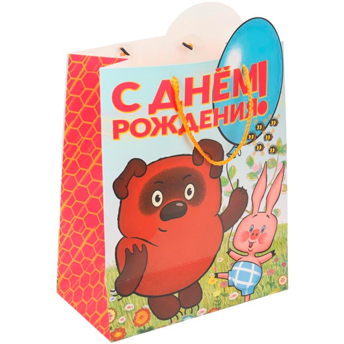 Пакет Чудо праздник креативный l Винни Пух с вырубкой PL-130063-VP 660-635