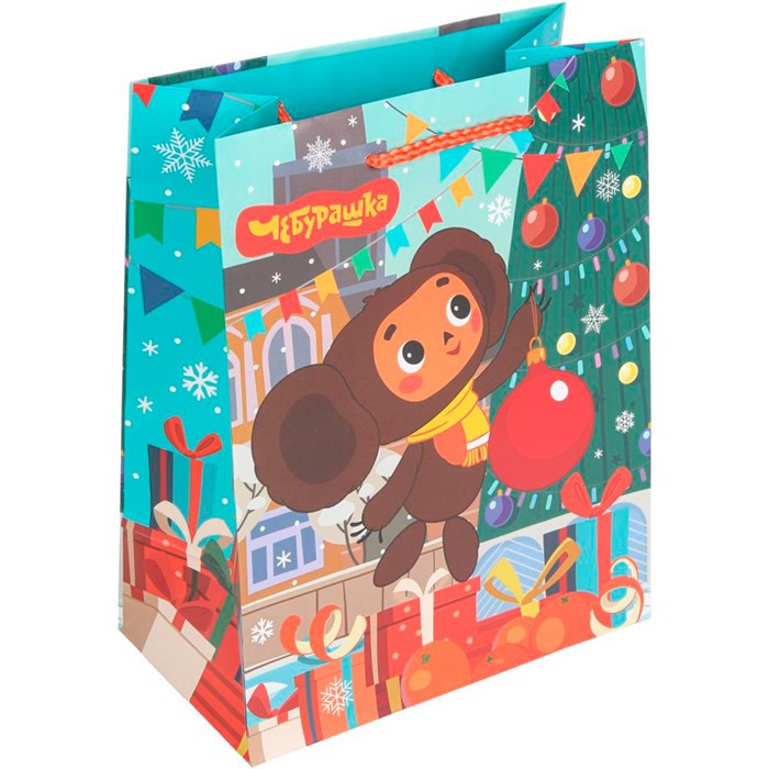Пакет Чудо праздник матовый м Чебурашка Новый год PM-130555-CH 660-471