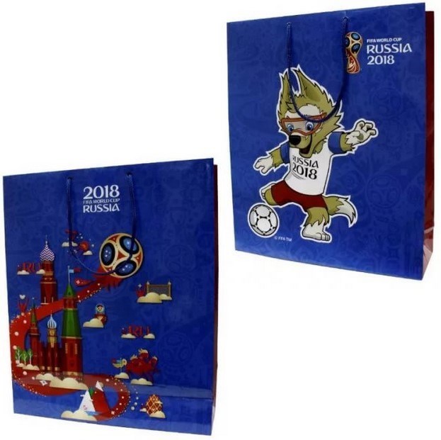 Пакет ЧМ-2018 34х28х9см синий Т11910 260-991