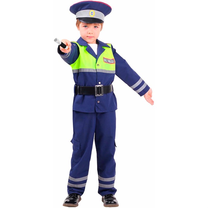 7001 к-20 Костюм "Инспектор ДПС" (рубашка, брюки, фуражка, ремень) размер 128-64 561-734