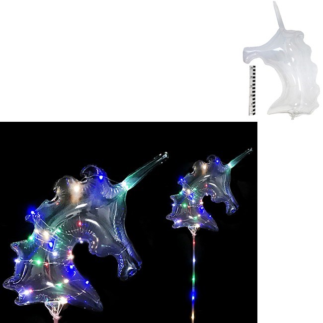 Шар надувной с гирляндой форма единорога 141-553N СТОК 261-753