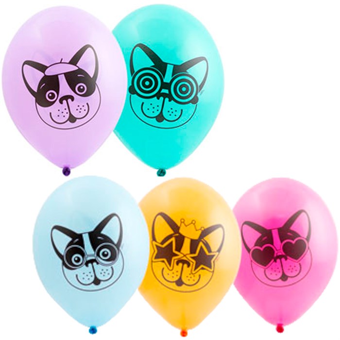 Набор шаров рис Собачки 36 см 5 шт. в уп 1111-0992 /цена за упак/. 560-397