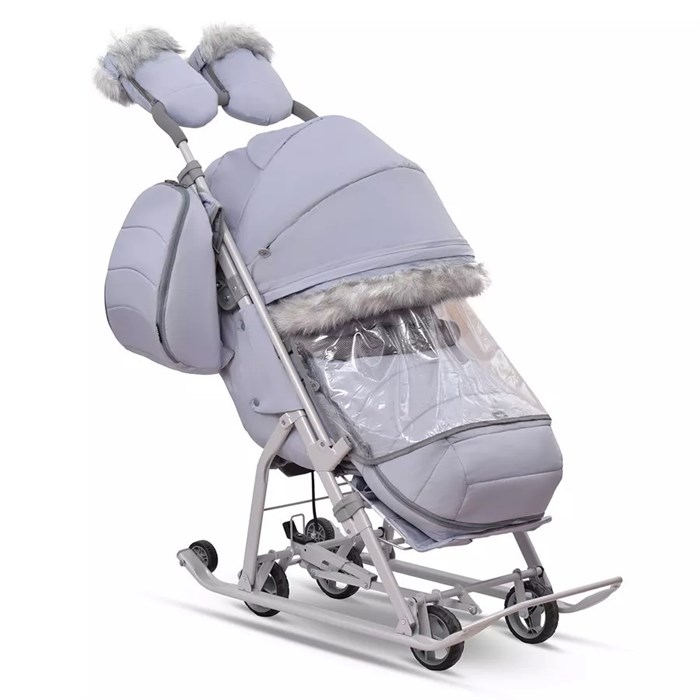 Санки коляска НД7-5SK/СР серый /Ника/ 266-382