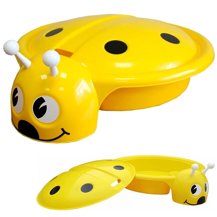 Песочница-бассеин Божья коровка с крышкой, желтая Пл-С203 372-892