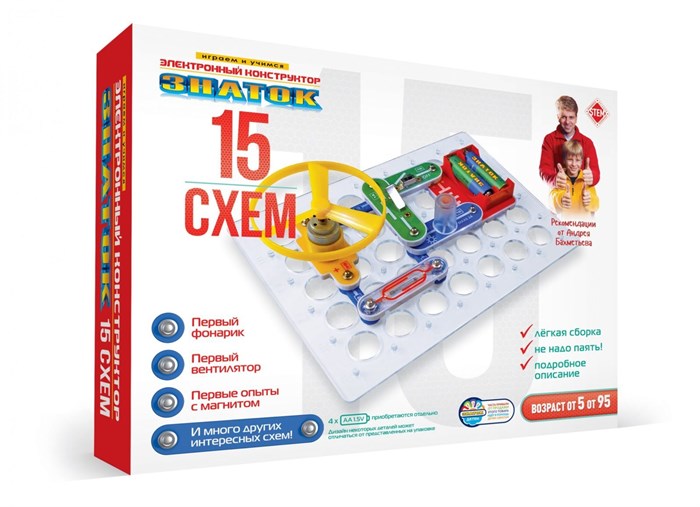 Электронный конструктор Знаток "15 схем" 13949