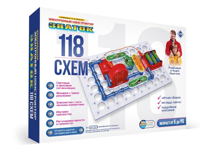 Электронный конструктор Знаток "118 схем" 13951