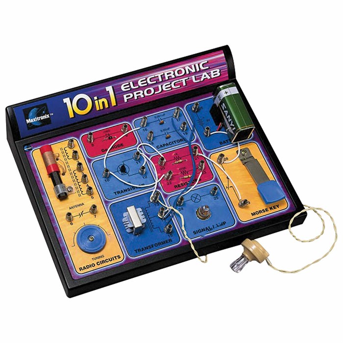 Набор учебный "Электрическая лаборатория. 10 в 1" Maxitronix 10209