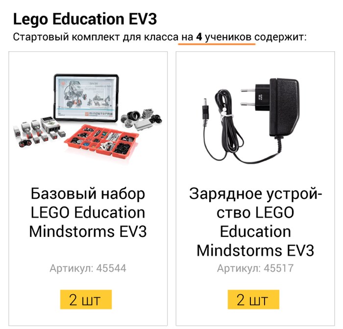 Стартовый комплект для класса LEGO Mindstorms EV3 9815