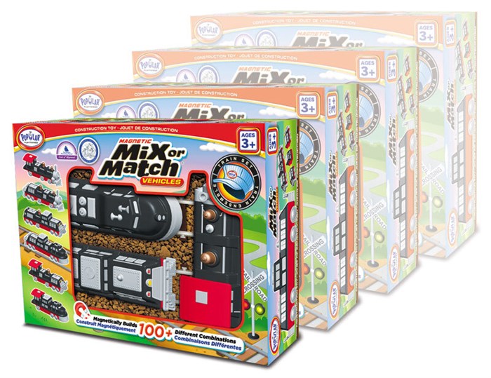 Магнитный конструктор Popular Playthings Транспорт "Смешай и собери. Поезда" (Комплект на группу) ✅ 7402