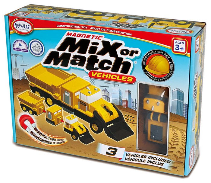 Магнитный конструктор Popular Playthings Транспорт "Смешай и собери. Строительная техника" (Стартовый набор) ✅ 18152