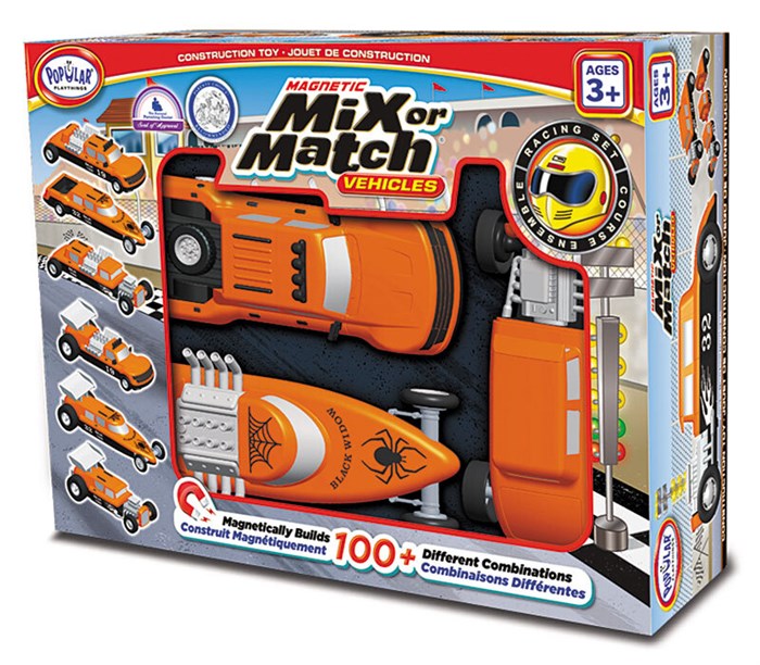 Магнитный конструктор Popular Playthings Транспорт "Смешай и собери. Гонка" (Стартовый набор) ✅ 18156
