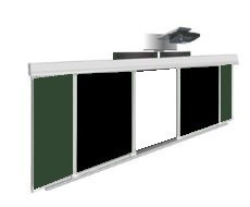 🔰Интерактивный рельсовый комплект 4000*1500 мм с интерактивной доской 83" (комби зеленый/черный) ✅ 14714