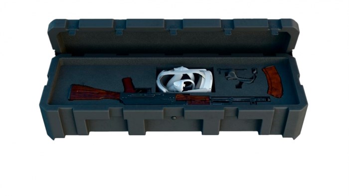 Набор «ПАК VR-тир» Программное обеспечение виртуальный стрелковый тир, VR шлем PolyVR 6 Dof, ММГ автомат АК-74М, защитный кейс 18013