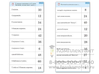 Комплект карточек (10) Умножение на 3, 4 и 6 1767553745