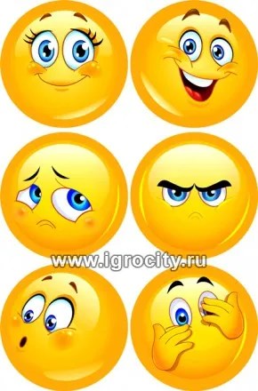 Набор эмоций "Смайлики" на руку, Наивный мир, арт.011.82 01033087528