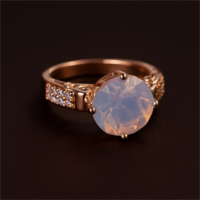 Кольцо 19 р Каталог >> Бижутерия >> Ювелирная бижутерия коллекция "Дубай", покрытие позолота, вставка: фианиты и цирконы, цвет: нежный розовый и прозрачный, арт.414.124-19 414.124-19