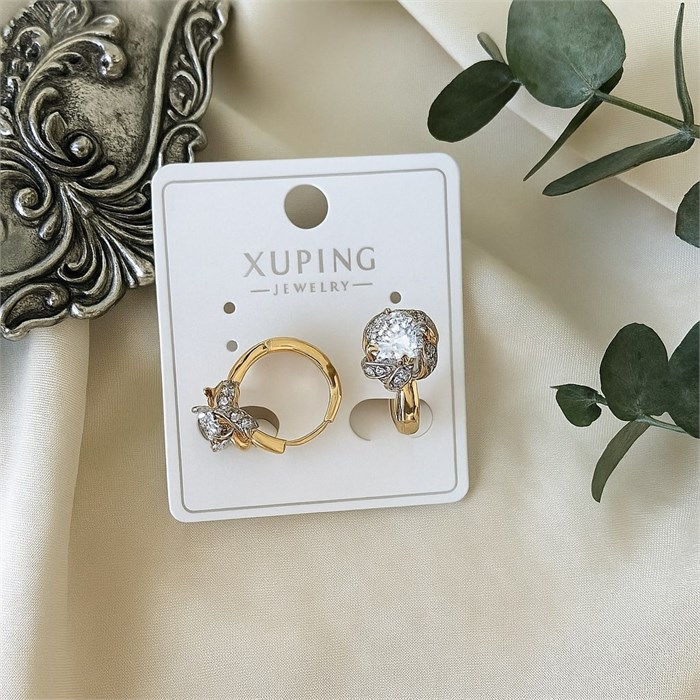 Серьги коллекция "Xuping" покрытие позолота, вставка: фианиты, арт.004.080 004.080