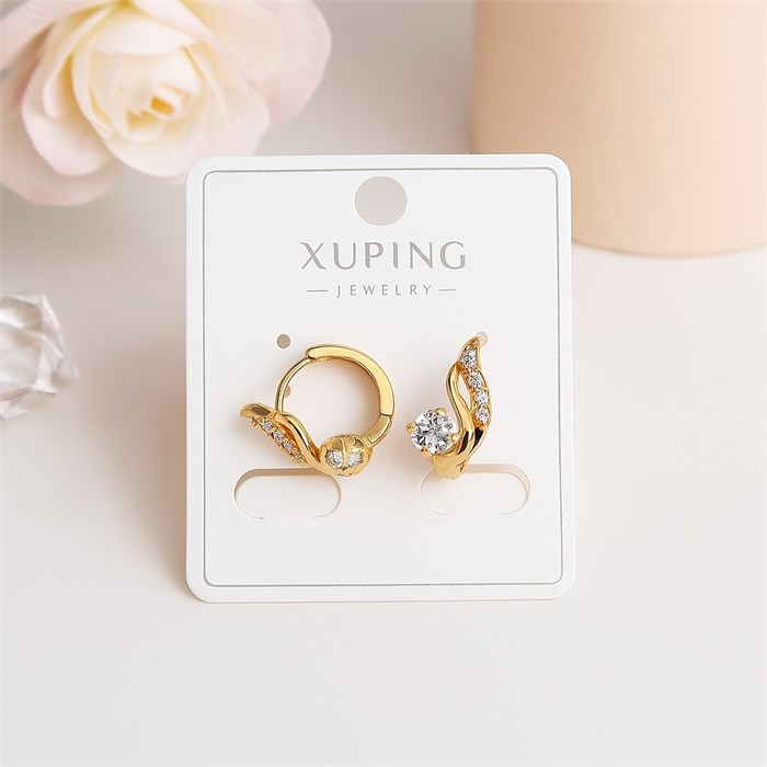 Серьги коллекция "Xuping" покрытие позолота, вставка: фианиты, арт.004.081 004.081