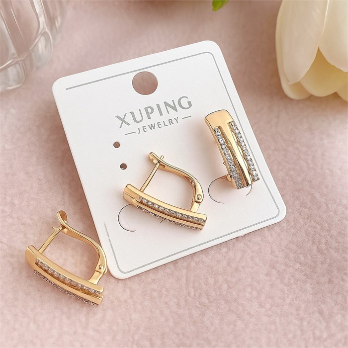 Серьги коллекция "Xuping" покрытие позолота, вставка: фианиты, арт.004.082 004.082
