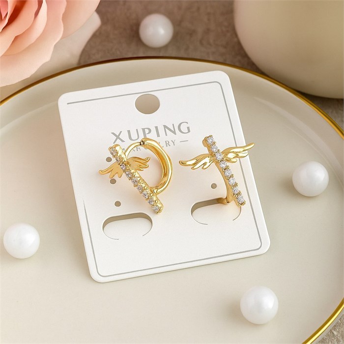 Серьги коллекция "Xuping" покрытие позолота, вставка: фианиты, арт.004.083 004.083
