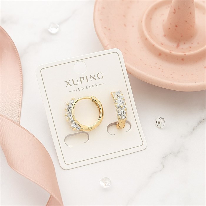 Серьги коллекция "Xuping" покрытие позолота, вставка: фианиты, арт.004.073 004.073