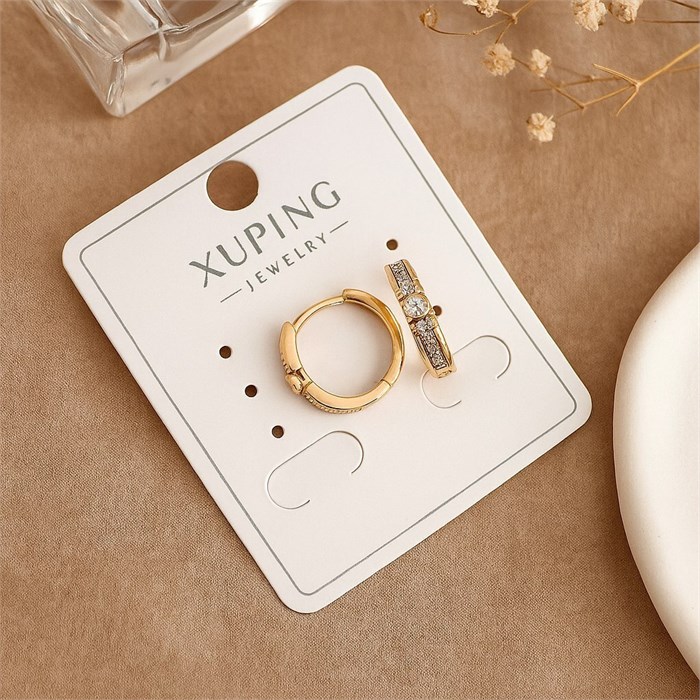 Серьги коллекция "Xuping" покрытие позолота, вставка: фианиты, арт.004.076 004.076