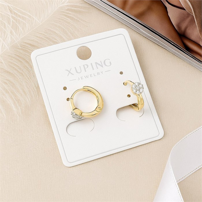 Серьги коллекция "Xuping" покрытие позолота, вставка: фианиты, арт.004.077 004.077
