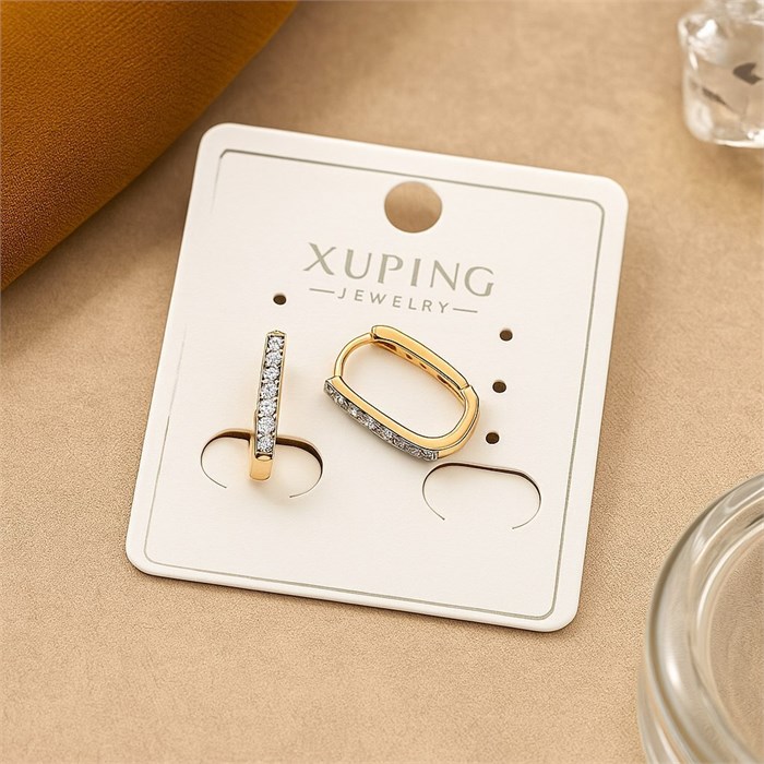 Серьги коллекция "Xuping" покрытие позолота, вставка: фианиты, арт.004.063 004.063