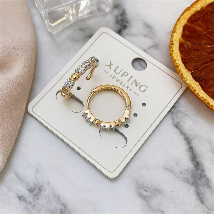 Серьги коллекция "Xuping" покрытие позолота, вставка: фианиты, арт.004.069 004.069