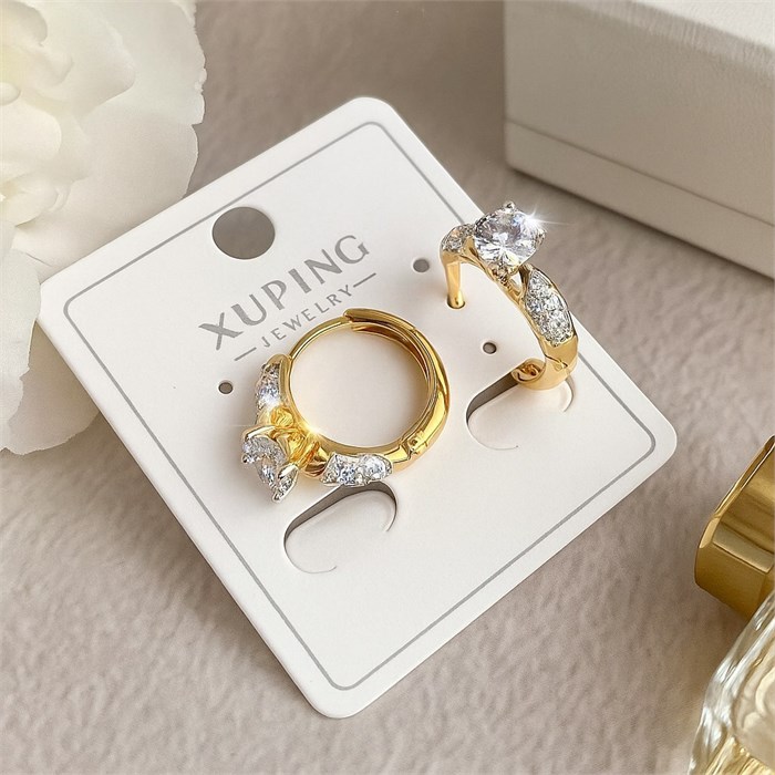 Серьги коллекция "Xuping" покрытие позолота, вставка: фианиты, арт.004.070 004.070