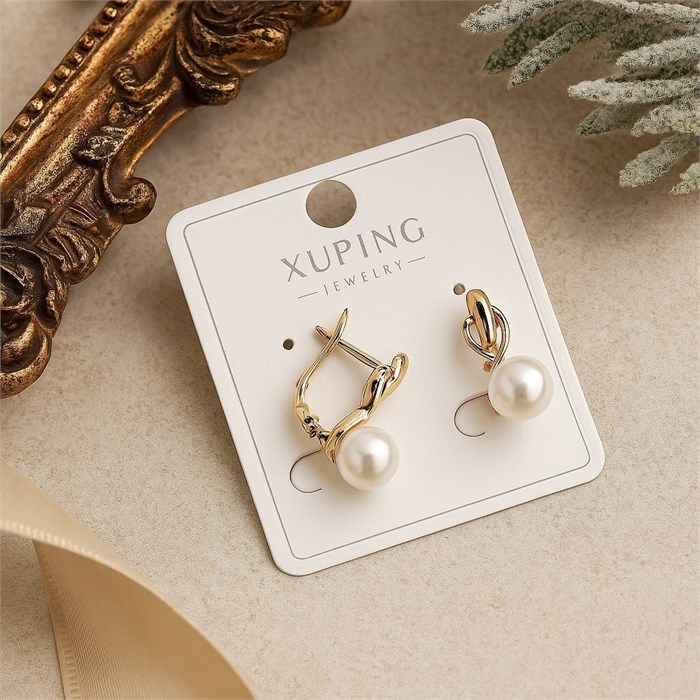 Серьги коллекция "Xuping" покрытие позолота, вставка: искусственный жемчуг, арт.004.061 004.061