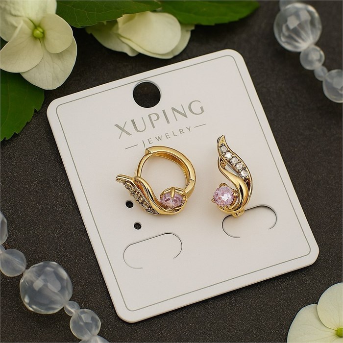 Серьги коллекция "Xuping" покрытие позолота, вставка: фианиты, арт.004.042 004.042