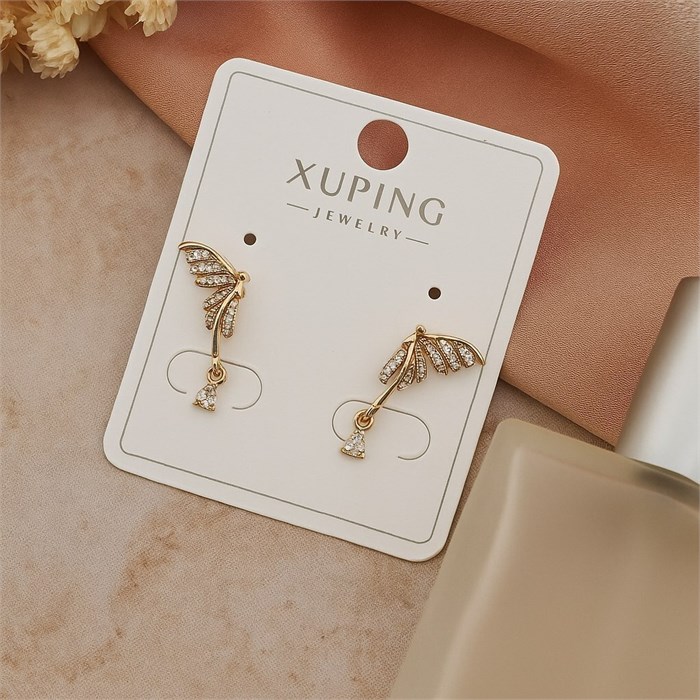 Серьги коллекция "Xuping" покрытие позолота, вставка: фианиты, арт.004.043 004.043