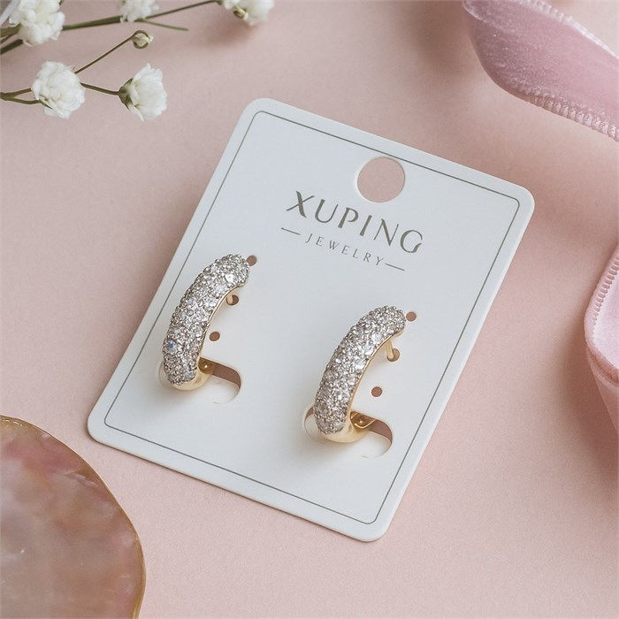 Серьги коллекция "Xuping" покрытие позолота, вставка: фианиты, арт.004.036 004.036