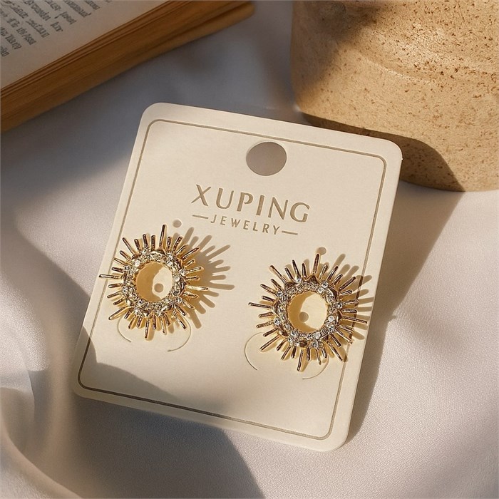Серьги коллекция "Xuping" покрытие позолота, вставка: фианиты, арт.004.026 004.026