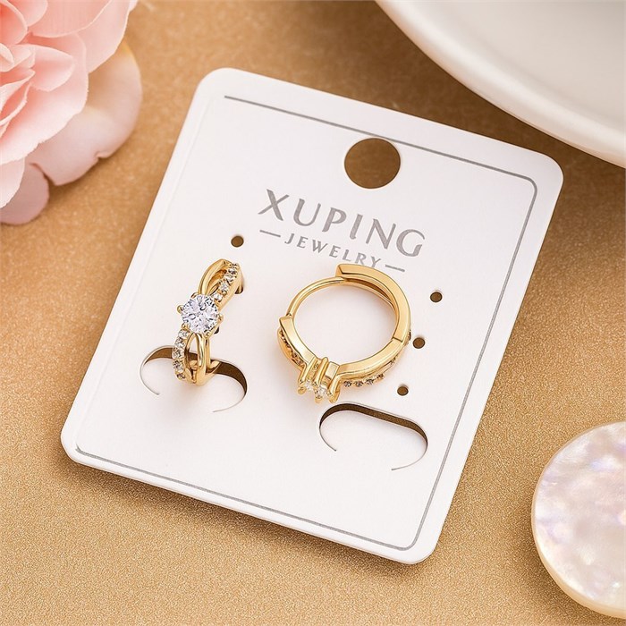 Серьги коллекция "Xuping" покрытие позолота, вставка: фианиты, арт.004.020 004.020