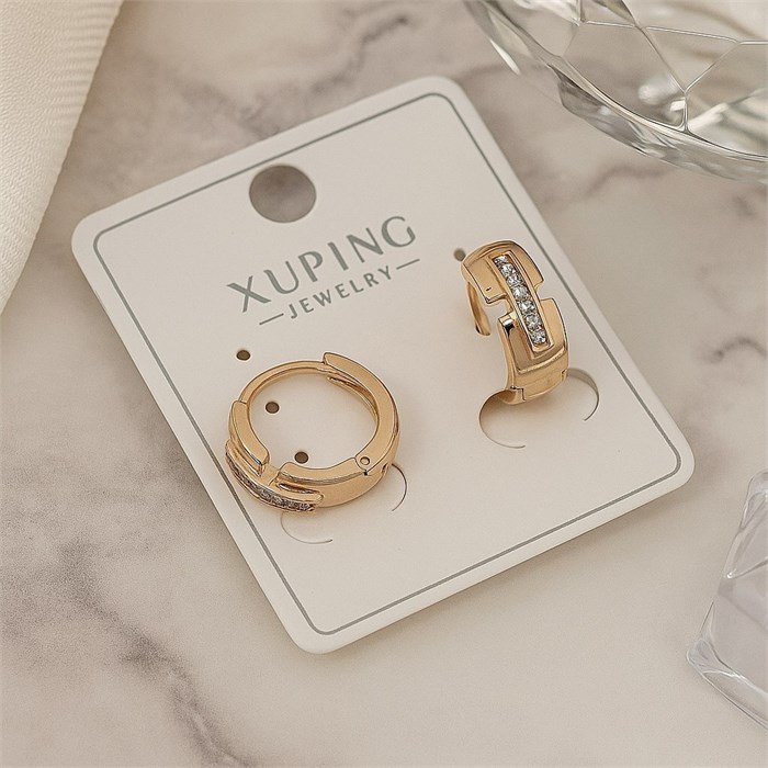 Серьги коллекция "Xuping" покрытие позолота, вставка: фианиты, арт.004.006 004.006
