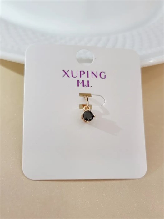 Кулон коллекция "Xuping ML" покрытие позолота, вставка: фианит, цвет: черный, арт.101.183 101.183