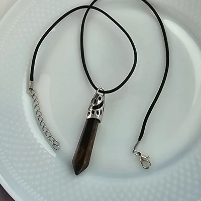 Кулон со шнурком из натурального камня горный Тигровый глаз, 1048, арт.218.225 218.225